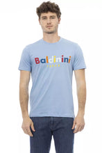 Light Blue Cotton Men T-Shirt Baldinini Trend
