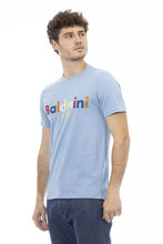 Light Blue Cotton Men T-Shirt Baldinini Trend