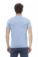 Light Blue Cotton Men T-Shirt Baldinini Trend