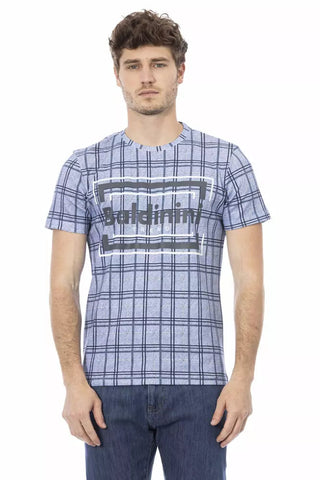 Light Blue Cotton Men T-Shirt Baldinini Trend