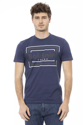 Blue Cotton Men T-Shirt Baldinini Trend