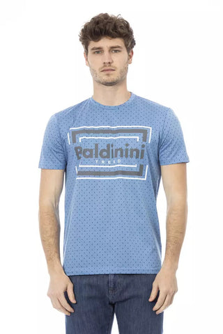 Light Blue Cotton Men T-Shirt Baldinini Trend