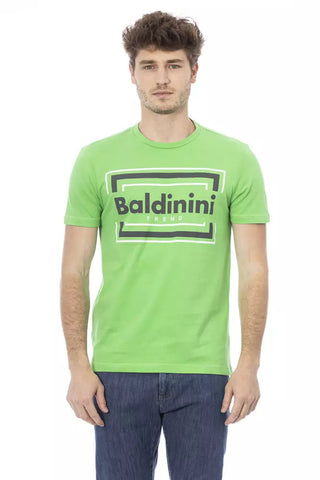 Green Cotton Men T-Shirt Baldinini Trend