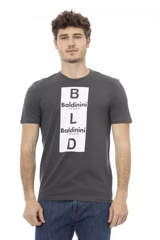 Gray Cotton Men T-Shirt Baldinini Trend