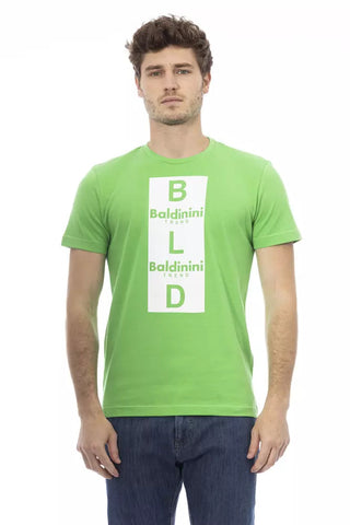 Green Cotton Men T-Shirt Baldinini Trend