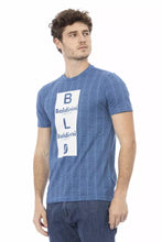 Light Blue Cotton Men T-Shirt Baldinini Trend