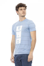 Light Blue Cotton Men T-Shirt Baldinini Trend
