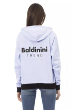 Purple Cotton Women Sweater with Adjustable Hood Baldinini Trend
