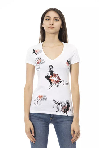 White Cotton Women T-Shirt Trussardi Action