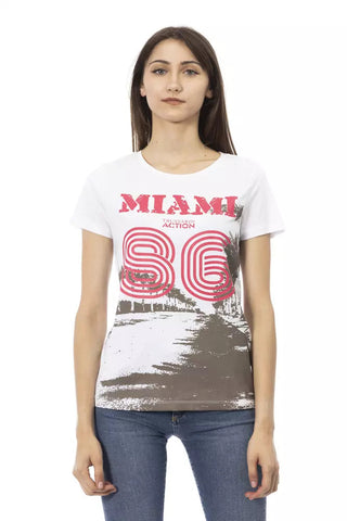 White Cotton Women T-Shirt Trussardi Action