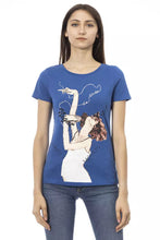 Blue Cotton Women T-Shirt Trussardi Action