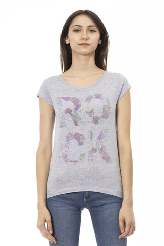 Gray Cotton Women T-Shirt Trussardi Action