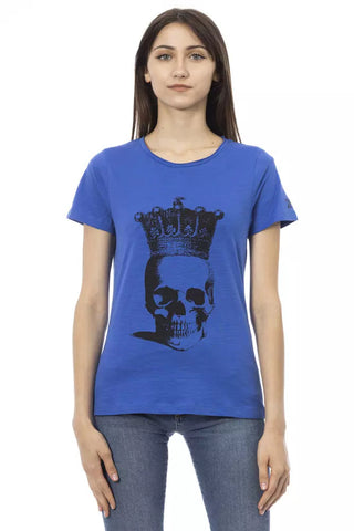 Blue Cotton Women T-Shirt Trussardi Action