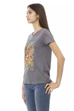 Gray Cotton Women T-Shirt Trussardi Action