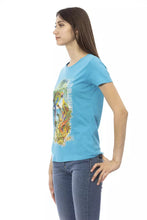 Light Blue Cotton Women T-Shirt Trussardi Action