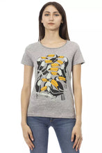 Gray Cotton Women T-Shirt Trussardi Action