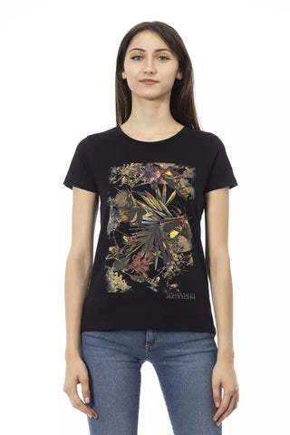 Black Cotton Women T-Shirt Trussardi Action