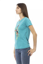Light Blue Cotton Women T-Shirt Trussardi Action