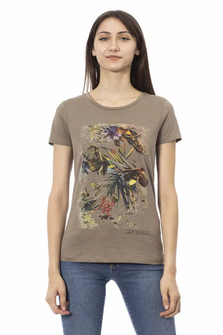 Brown Cotton Women T-Shirt Trussardi Action