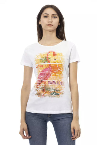 White Cotton Women T-Shirt Trussardi Action