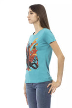 Light Blue Cotton Women T-Shirt Trussardi Action