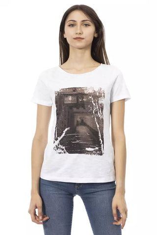 White Cotton Women T-Shirt Trussardi Action