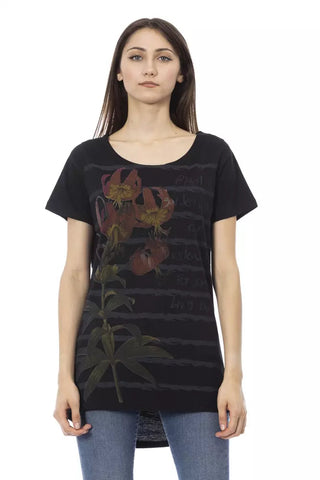Black Cotton Women T-Shirt Trussardi Action