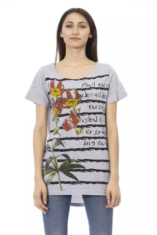 Gray Cotton Women T-Shirt Trussardi Action