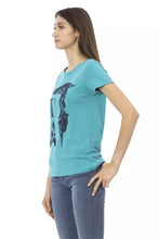 Light Blue Cotton Women T-Shirt Trussardi Action
