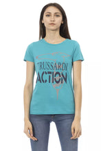 Light Blue Cotton Women T-Shirt Trussardi Action