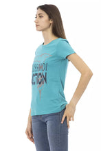 Light Blue Cotton Women T-Shirt Trussardi Action