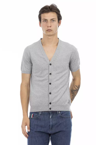 Gray Cotton Men's Sweater Baldinini Trend