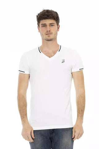 White Cotton Men T-Shirt Trussardi Action