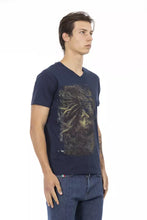 Blue Cotton Men T-Shirt Trussardi Action