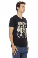 Black Cotton Men T-Shirt Trussardi Action