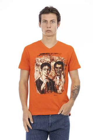 Orange Cotton Men T-Shirt Trussardi Action