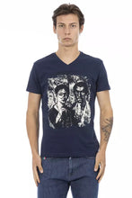 Blue Cotton Men T-Shirt Trussardi Action