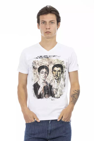 White Cotton Men T-Shirt Trussardi Action