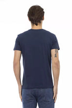 Blue Cotton Men T-Shirt Trussardi Action