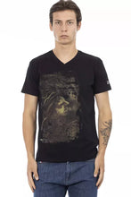 Black Cotton Men T-Shirt Trussardi Action