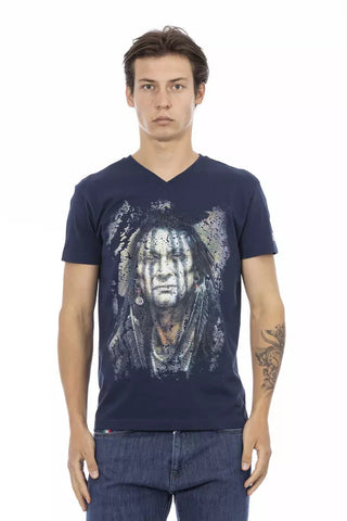 Blue Cotton Men's T-Shirt Trussardi Action