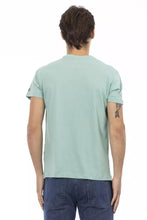 Green Cotton Men V-Neck T-Shirt Trussardi Action