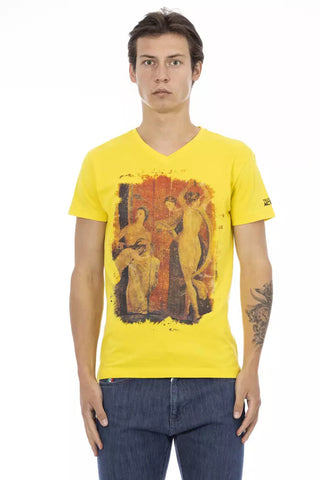 Yellow Cotton Men T-Shirt Trussardi Action