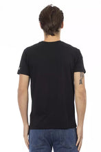 Black Cotton Men's V-Neck T-Shirt Trussardi Action