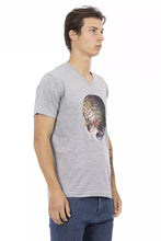 Gray Cotton Men T-Shirt Trussardi Action