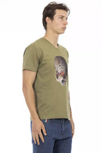 Green Cotton Men T-Shirt Trussardi Action
