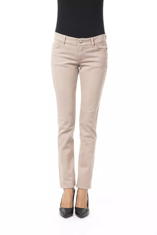 Beige Cotton Women Pants BYBLOS