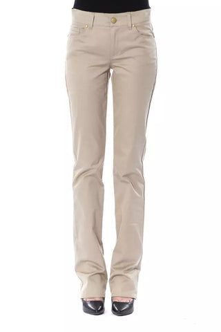 Beige Cotton Women Pant BYBLOS