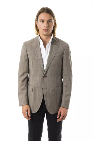 Gray Wool Men Blazer Uominitaliani