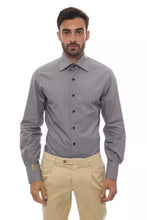 Black Cotton Men Shirt Billionaire Italian Couture